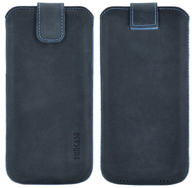 Suncase  Hülle Tasche Leder Handytasche + Silikon Bumper für iPhone 16 Pro Max