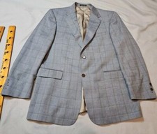 Daniel Cremieux Loro Piana Wool Blazer Mens Sport Jacket 41R Gray Windowpane
