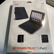 NEW Keyboard Folio Wireless Bluetooth Case for Ipad 2 Black  zal