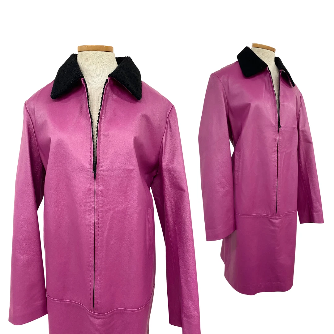 Pink Leather 1980s Vintage Coats, Jackets & Vests for Women for