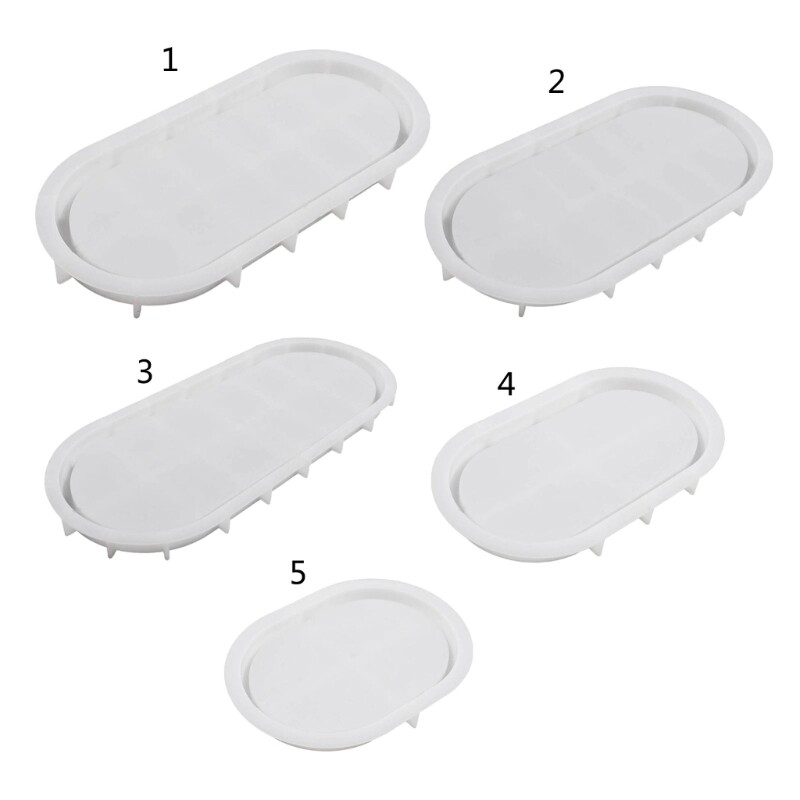 Silicone Mold Oval Plate Tray Crystal Epoxy Resin Mold DIY Cup Mat Mould