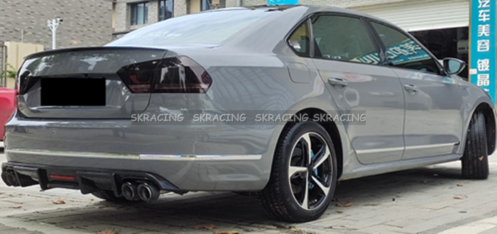 Fits For Volkswagen Passat 2011-2015 ABS Carbon Fiber Look Rear Bumper ...