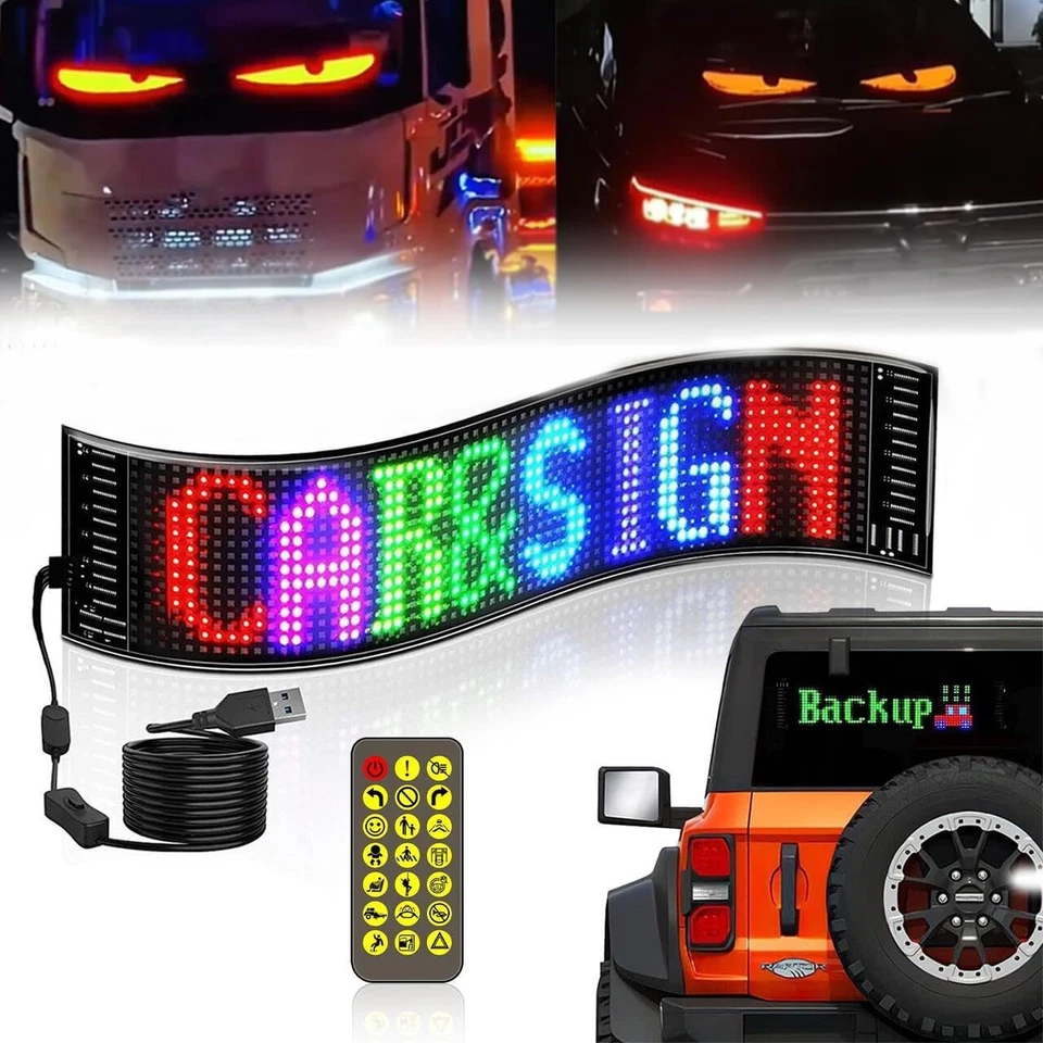 Colorful Eyes Lamp Soft Screen for Car Window, Blazexel Devil Eyes Light for Car Foto 2 de 4