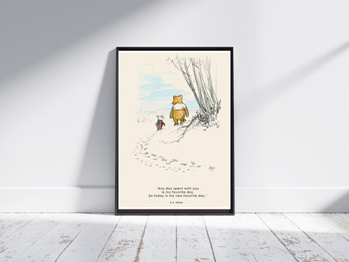 Winnie the Pooh - Póster favorito del día - Estampado artístico de pared vintage - A5 A4 A3 #187 - Imagen 16 de 17