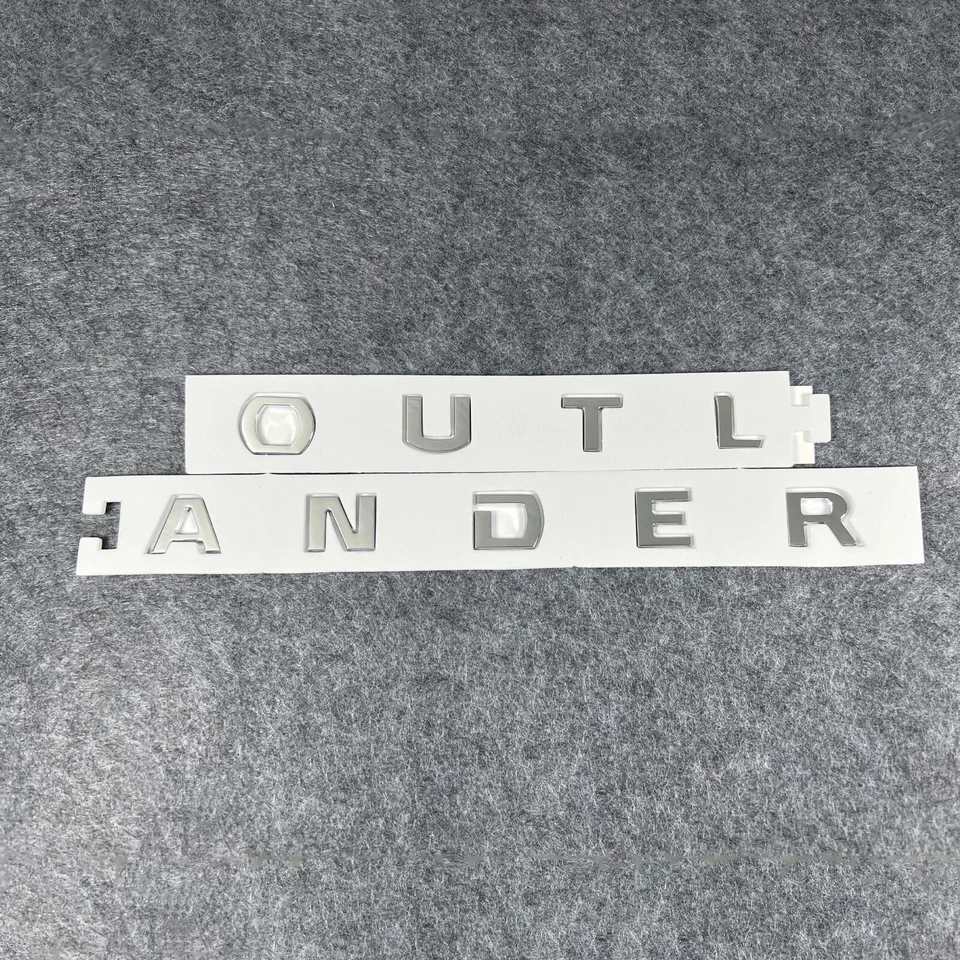 3D Letters Outlander ABS Front Hood Badge Emblem Stickers Decal for Mitsubishi Foto 2 de 4