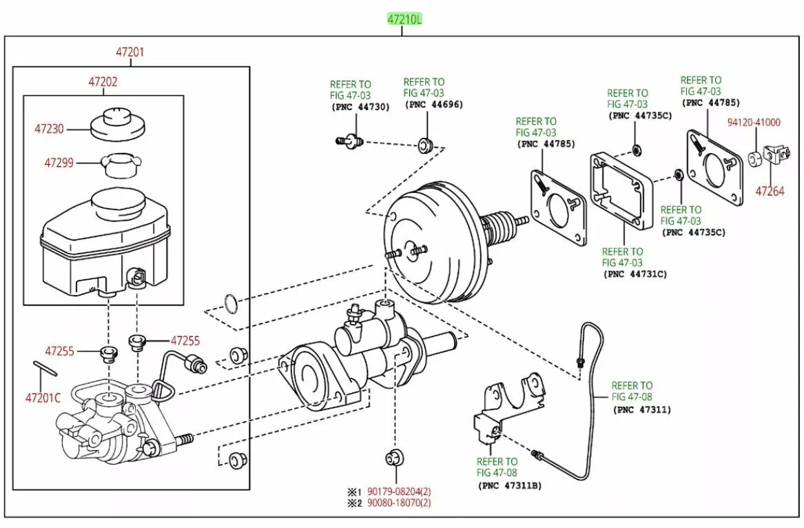 2004-2006 Toyota Tundra DBL Brake Master Cylinder Booster