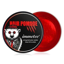 IMMETEE Hair Pomade Strong Hold Red Wax Gel Barber Water Base Hairstyling NEW
