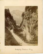 Suisse, Bad Ragaz, exit Tamina, way vintage albumen print, albumi print