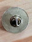 Vintage "QUIT LOOKING AT MY BUTTON" Enamel Metal Pin/Lapel/Badge — photo 3
