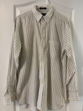 Chaps Men's Long Sleeve Dress Shirt Multi color stripe, Medium (15-15.5 / 34-35)
