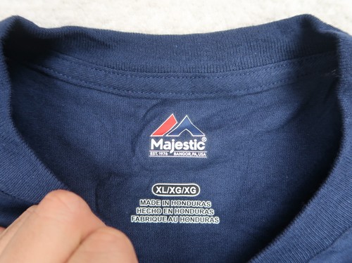 Majestic Men's T Shirt Size XL Tampa Bay Rays MLB Crew Neck Blue Cotton - Picture 5 of 5