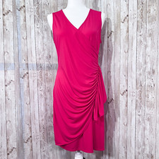 Women's New York & Company Dress | Sleeveless | Midi | Size Medium | Wrap | Pink