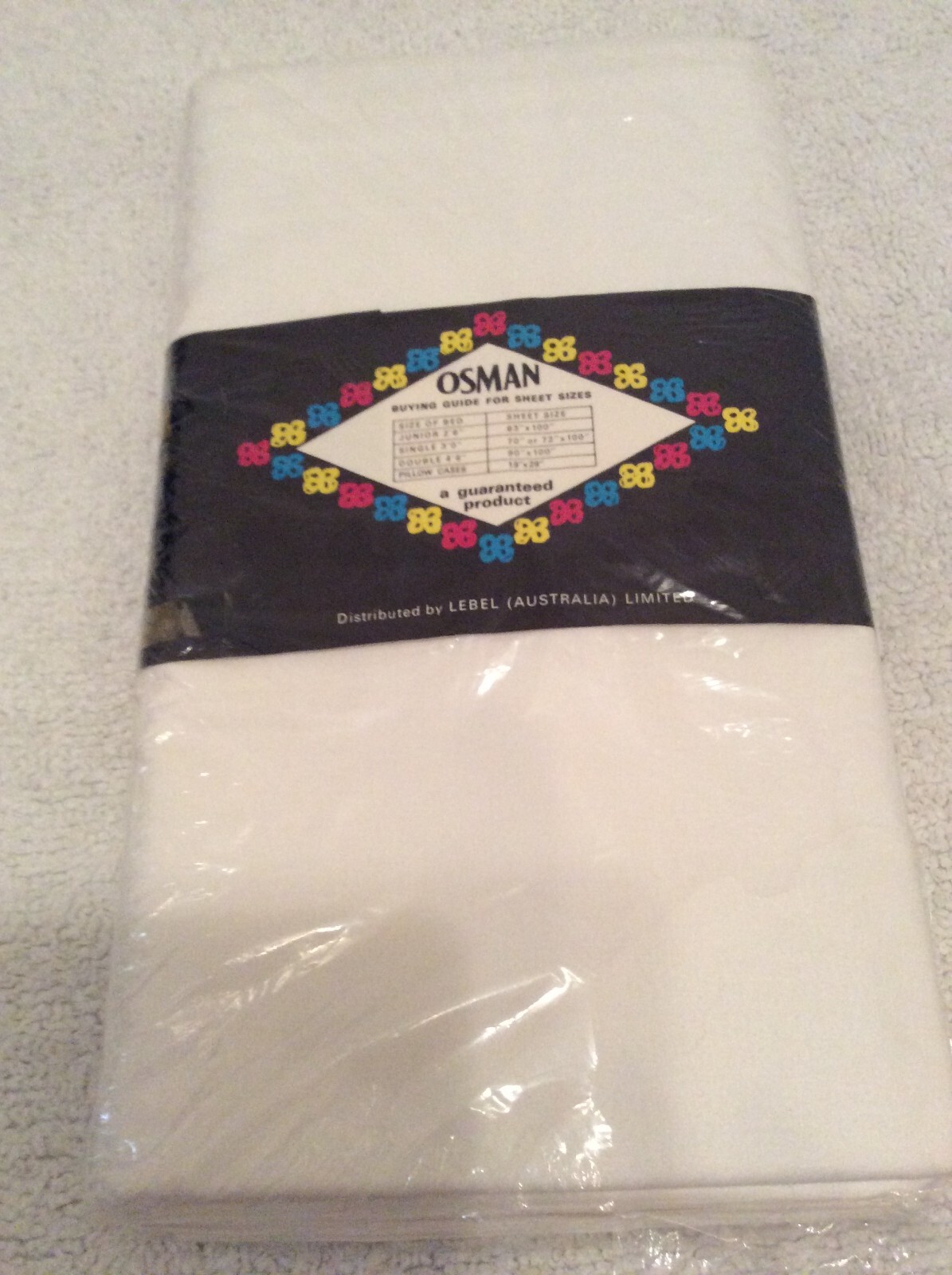 2 NEW White Vintage Quality OSMAN 100 Cotton Double Bed Flat Sheets