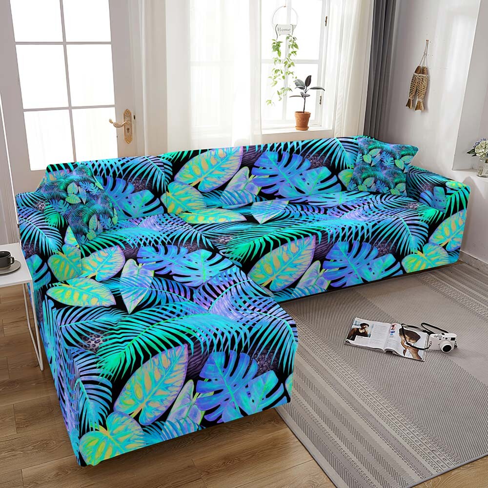 Leaf Printed Slipcover Elastic Sofa Cover Living Room Corner Stretch Couch Cover Zaskakująca wyjątkowa wartość, najnowsza praca
