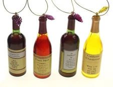 Acrylic Wine Bottle Christmas Tree Ornaments GiftChardonnay Sauvignon Pinot Noir