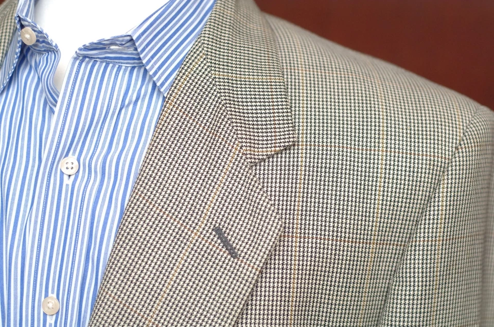 Blazer abrigo deportivo Lubiam de lana a cuadros beige y negro 42R 42 R para hombre Foto 3 de 4