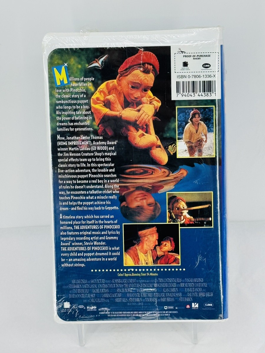The Adventures of Pinocchio (Sealed VHS, 1996) in Original