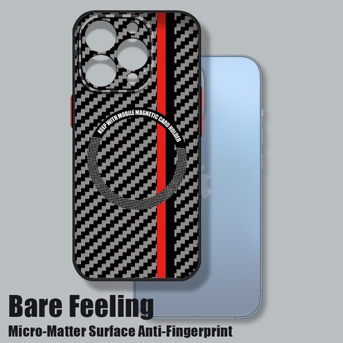 Magsafe Carbon Fiber Slim Hybrid Case For iPhone 16 15 14 Pro Max 13 12 11 Cover - Zdjęcie 6 z 16