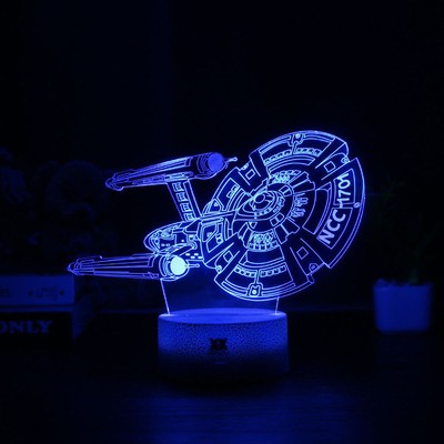 3d Star Trek Uss Enterprise Acrylic Led Night Light Remote Table