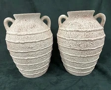 Earth Tone 2 handle vase - set of 2