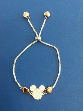Disney Rhinestone Mickey Mouse Adjustable Silvertoned Bracelet