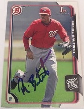 RAFAEL BAUTISTA SIGNED 2015 BOWMAN PROSPECT ROOKIE CARD AUTO