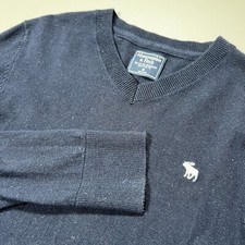 Abercrombie & Fitch Sweater Men Blue Merino W...