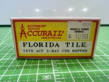 Accurail 1570 HO - Florida Tile - ACF Covered Hopper - NOS Unbuilt Built