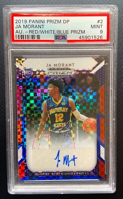 5 Ja Morant PSA 9 MINT 2019-20 Panini Prizm Draft Red White Blue 