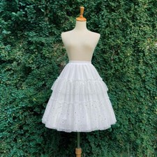 Women Skirt Petticoat Crinoline Underskirt Tiered Tutu Mesh Star Sequin