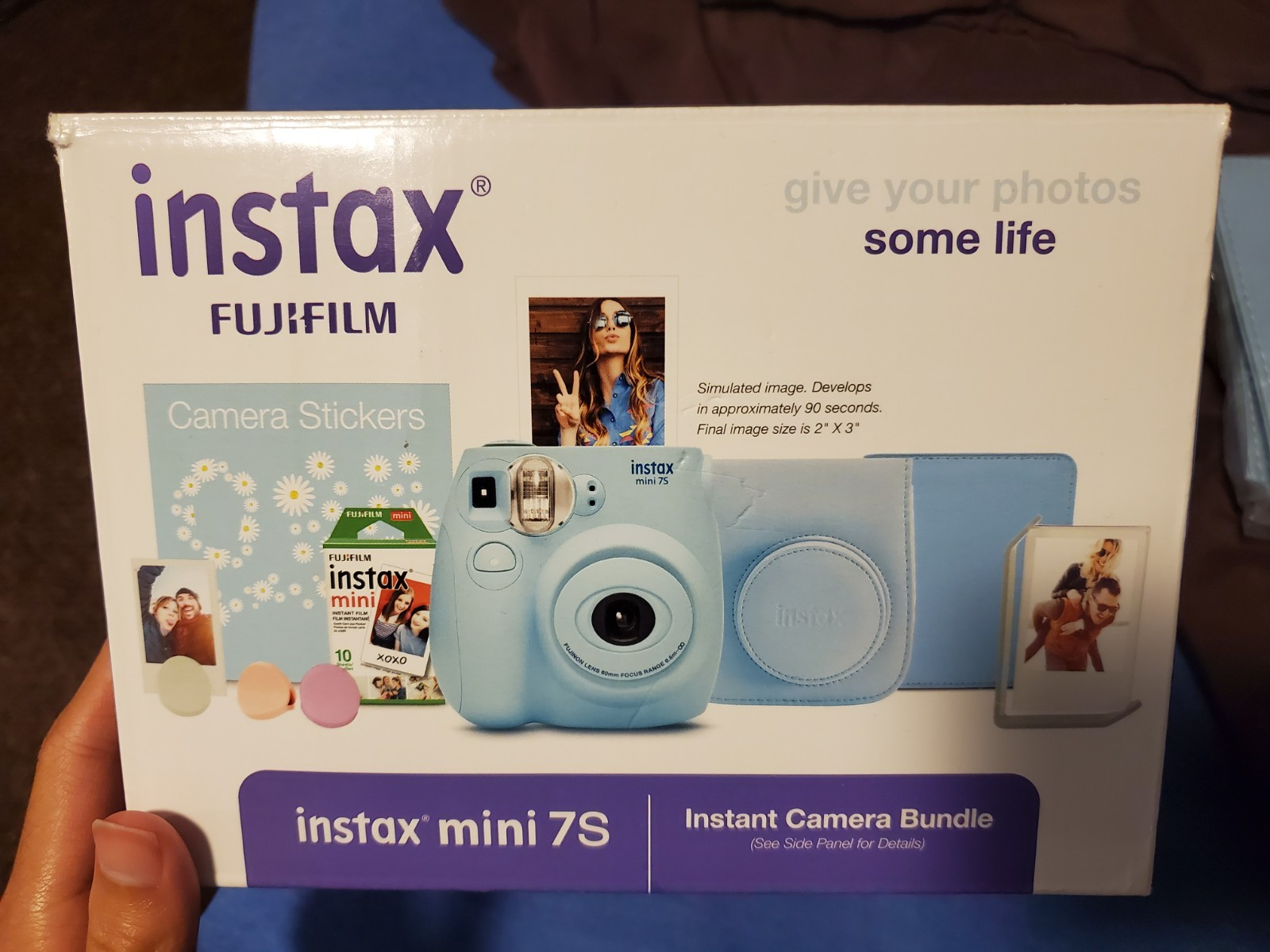 Fujifilm Instax Mini 7s Camera Bundle in Light Blue with Accessories
