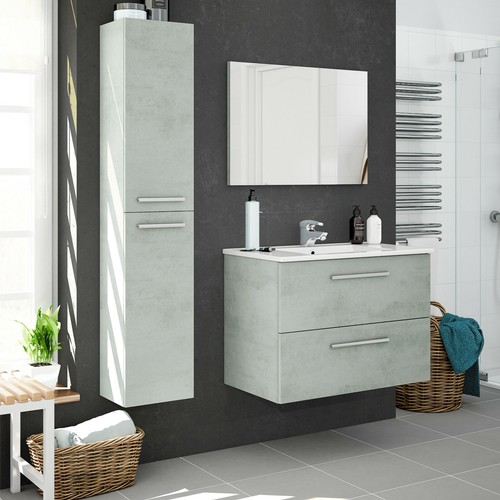 Mueble de baño, módulo con 2 cajones para lavabo con espejo, Aruba - Imagen 3 de 6