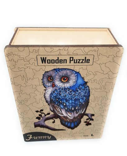 Owl Wooden Jigsaw Puzzles, unique irregular animal shaped Great Gifts - Picture 2 of 12