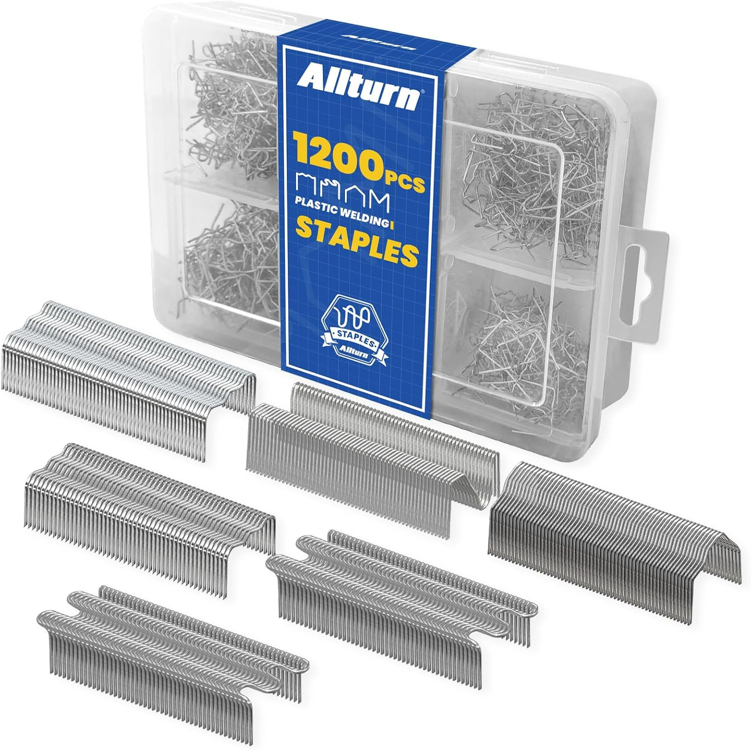 Allturn 1200 Plastic Welder Staples Kit with 6 Silver Tip Types for Strong Repairs  
