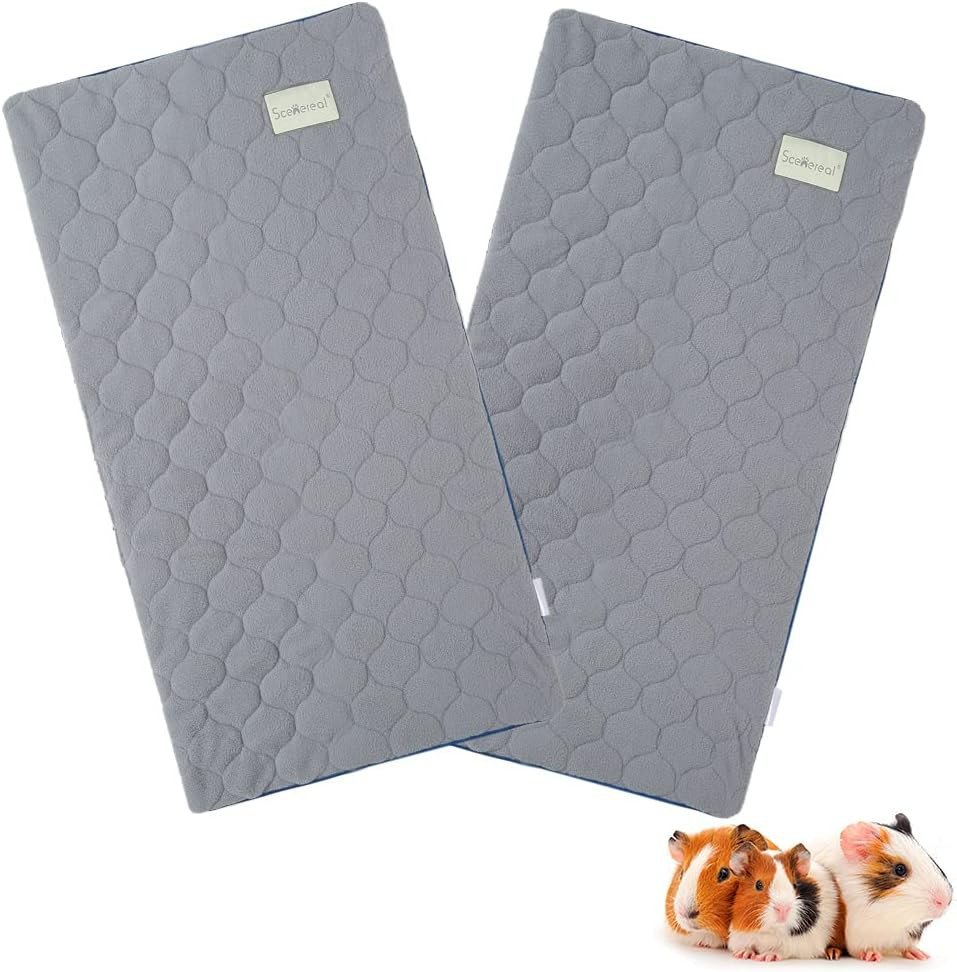 Guinea Pig Cage Liner, Fleece Liner 2 Pack - Strong Water Absorption Reusable Wa