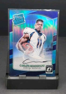 2017 Donruss Optic - Rated Rookie Carlos Henderson #186 Blue Autographs /75 