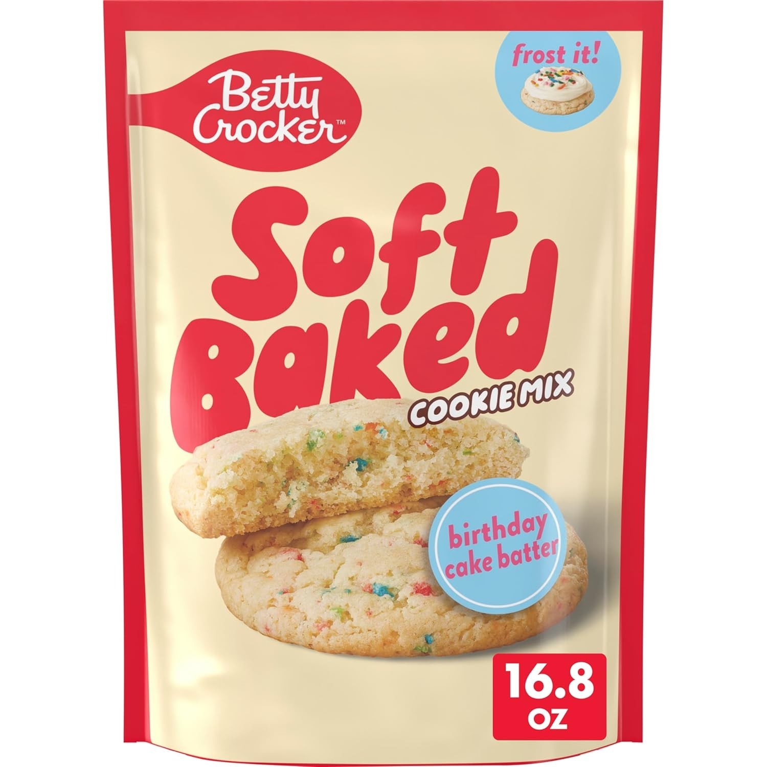 Betty Crocker Soft Baked Cookie Mix, Birthday Cake Batter, 16.8 oz