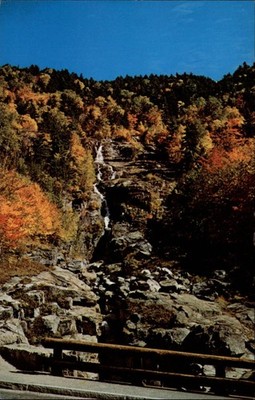 Crawford Notch New Hampshire Silver Cascade White Mtns ~ postcard sku375