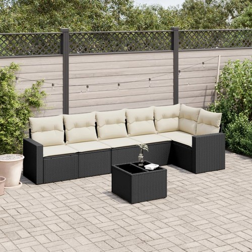 Garten-Sofagarnitur Essgruppe Gartengarnitur Sitzgruppe mit Kissen Poly Rattan - Bild 10 von 30