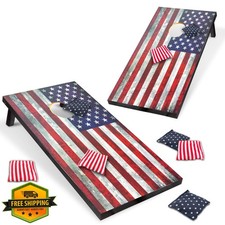 Cornhole Board Set 4x2 Regulation Size Bags Bean Toss Outdoor Game