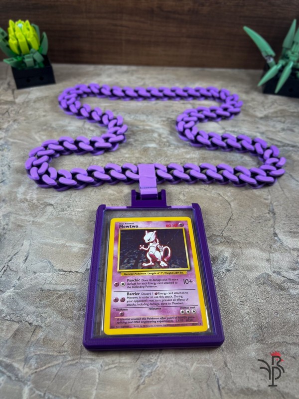 Display Chain cuban Necklace Holder for Trading Cards Graded Slabs  TCG pokemon