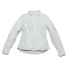 Lululemon Women's Jacket In White Reflective Full Zip Running Run For Cold Sz 6