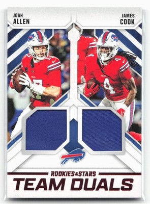 2025 Panini Rookies & Stars #TD-BUF James Cook / Josh Allen Team Duals