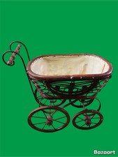  Vintage Doll Carriage Baby wicker Stroller 