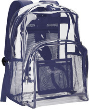 Clear Backpack Heavy Duty PVC Transparent Backpack with Reinforced Strap Stitche