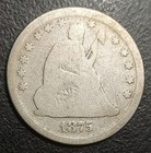1875-P Us Seated Liberty Silver Quarter Old Coin