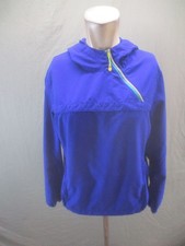 Fila Size M Womens Blue Drawcord Hem 1/4 Zip Activewear Sport Logo Hoodie 700