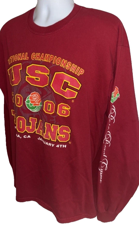 Men’s USC Trojans T-shirt XL long sleeve 2006 national championship Rose Bowl - Image 3 of 4