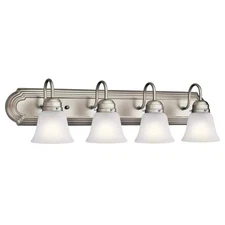KICHLER Independence 30in. 4-Light Brushed Nickel Traditional Bathroom Vanity Li