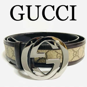 Ceinture homme luxe GUCCI en cuir marron authentique du Japon